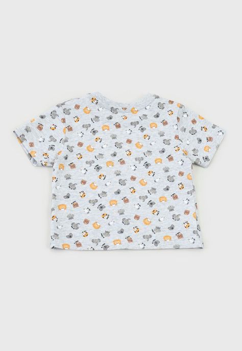 Polera Bebe Niño Full Print Gris Corona-1