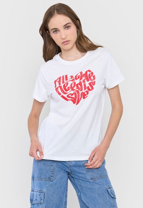 Polera Mujer Fun Print Regular Blanco Corona-0