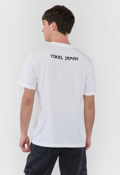 Polera Hombre Asiática Fun Blanco Corona-1