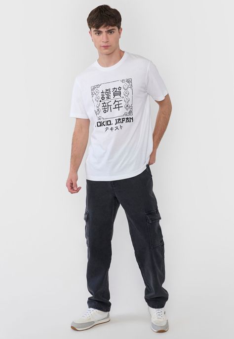 Polera Hombre Asiática Fun Blanco Corona-3