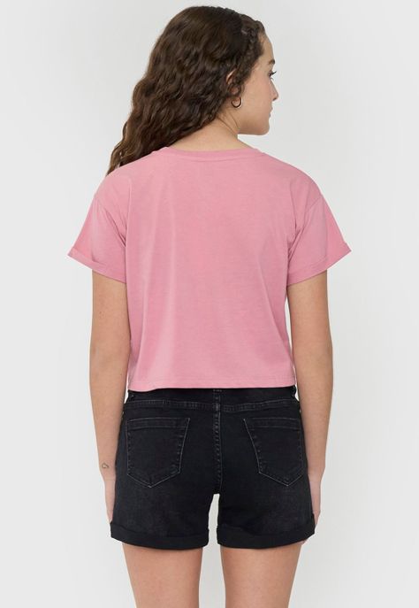 Polera Niña Teen Manga Corta Fun Rosado Corona-1