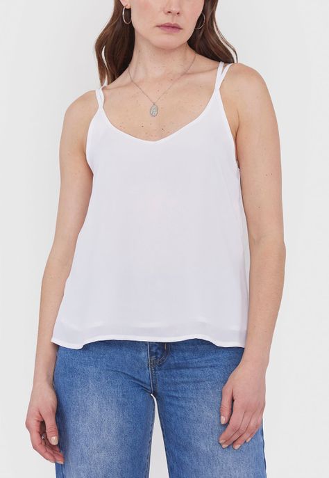 Blusa Mujer Tiritas Blanco Corona.-3