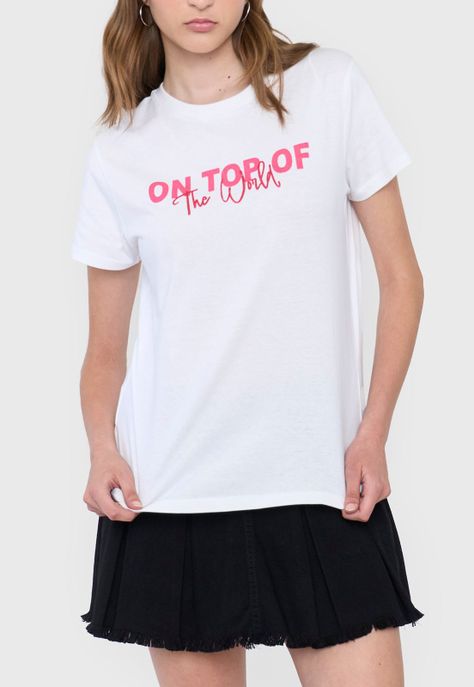 Polera Mujer Print Fun Regular Blanco Corona-2