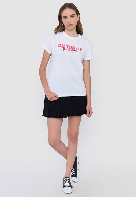 Polera Mujer Print Fun Regular Blanco Corona-3