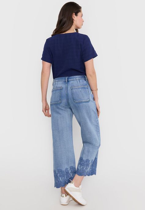 Jeans Mujer Crop Flare Azul Claro Corona-2