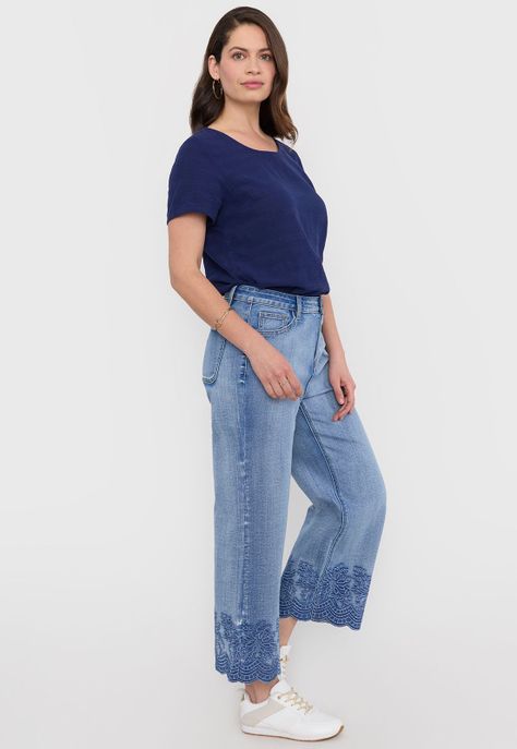 Jeans Mujer Crop Flare Azul Claro Corona-3