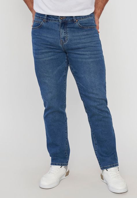Jeans Hombre Straight Fit Azul Claro Clásico Corona-1