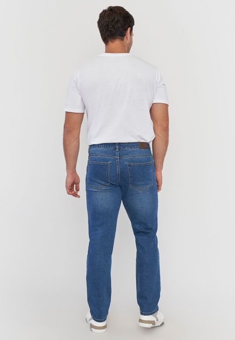 Jeans Hombre Straight Fit Azul Claro Clásico Corona-2