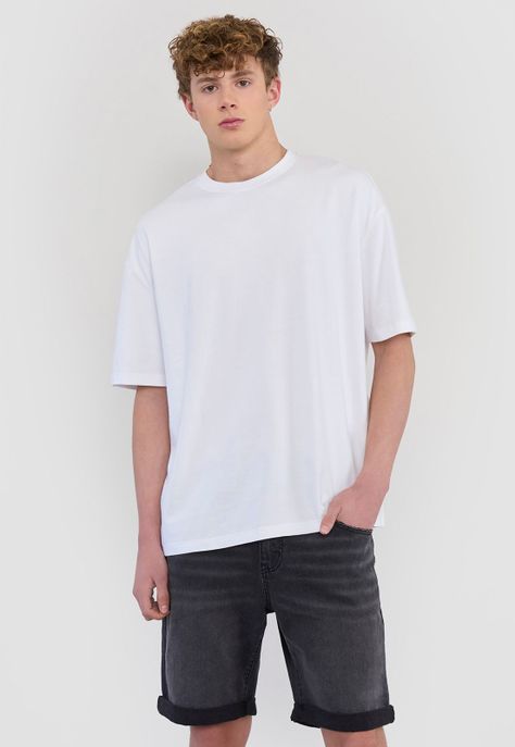 Polera Hombre Lisa R-Neck Gris Corona-0