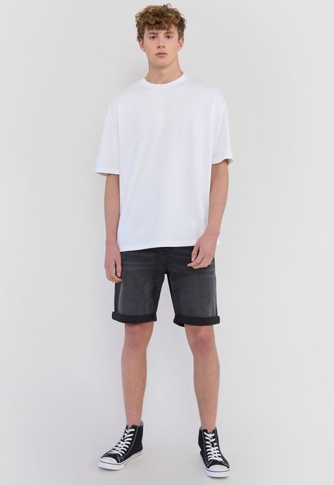 Polera Hombre Lisa R-Neck Gris Corona-3