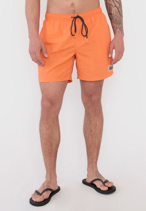 Traje de Baño Hombre Liso Naranjo Corona-1