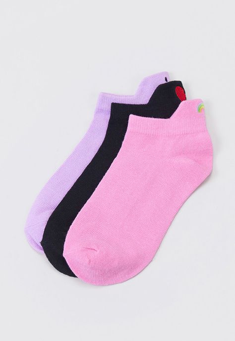 Calcetines Mujer Cortos Rosado/Negro/Morado Corona-0