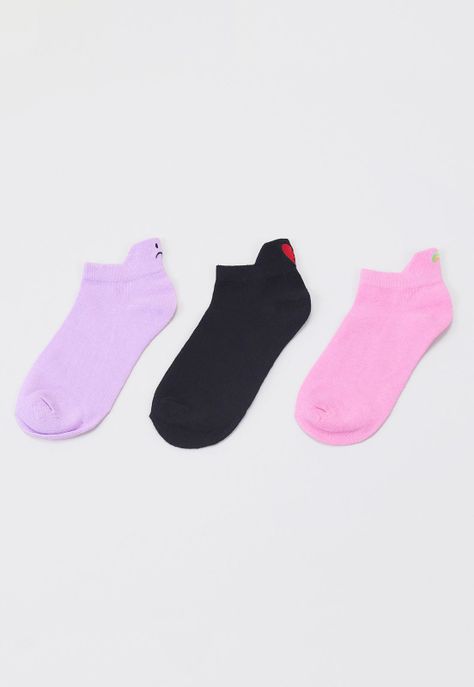 Calcetines Mujer Cortos Rosado/Negro/Morado Corona-1