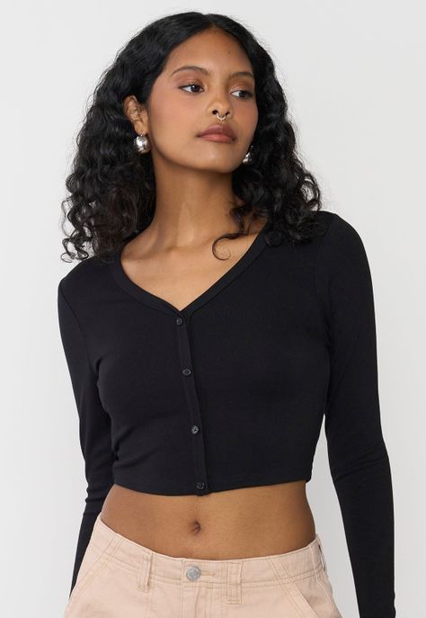 Polera Mujer Manga Larga Broches Color Negro Corona-2