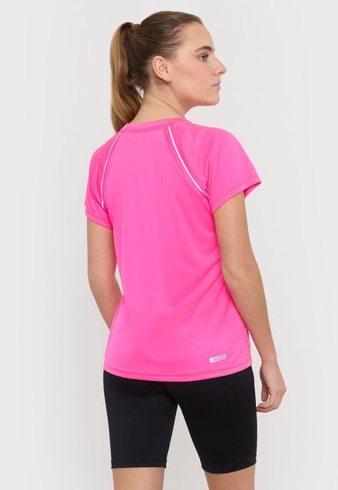 Polera Mujer Deportiva Fucsia V-Neck Corona-1