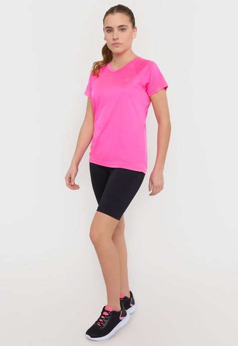 Polera Mujer Deportiva Fucsia V-Neck Corona-3
