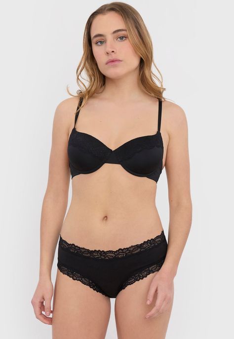 Sostén Mujer Bipack Liso Print Copa B Negro I Corona-3