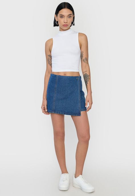 Skort Mujer Denim Azul Corona-0
