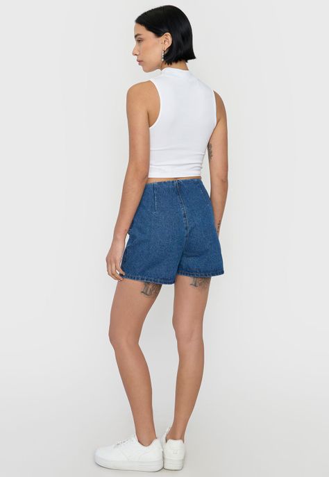Skort Mujer Denim Azul Corona-2