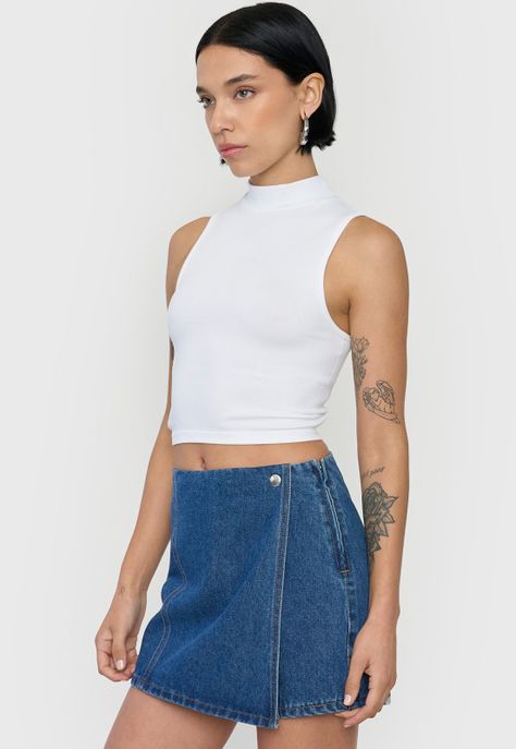 Skort Mujer Denim Azul Corona-3