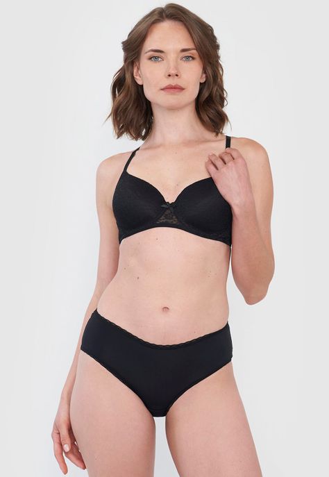 Sostén Mujer Básico Negro Encaje Corona-3