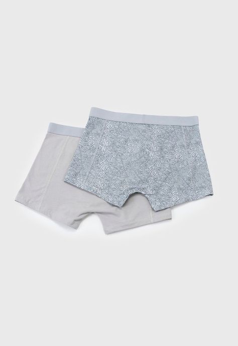 Bóxer Hombre Bipack Mix Print Gris Corona-1