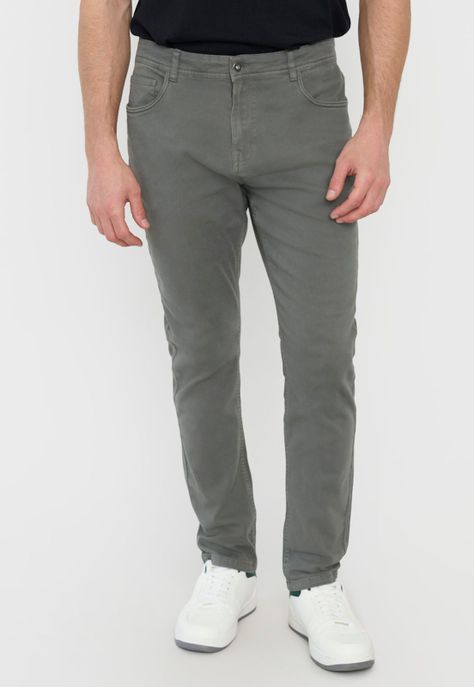 Pantalón Hombre Pantalón 5 Pocket Gris Corona-1