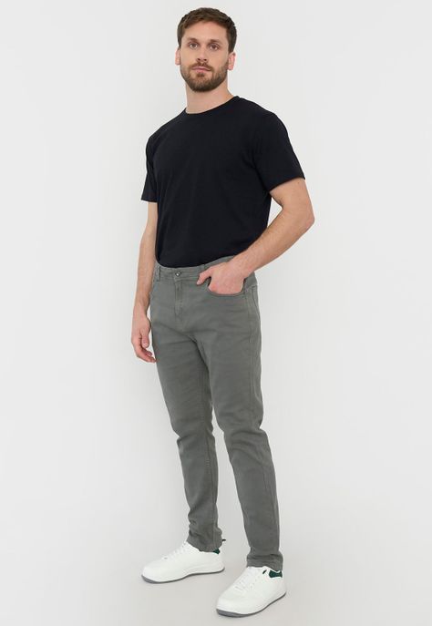Pantalón Hombre Pantalón 5 Pocket Gris Corona-3