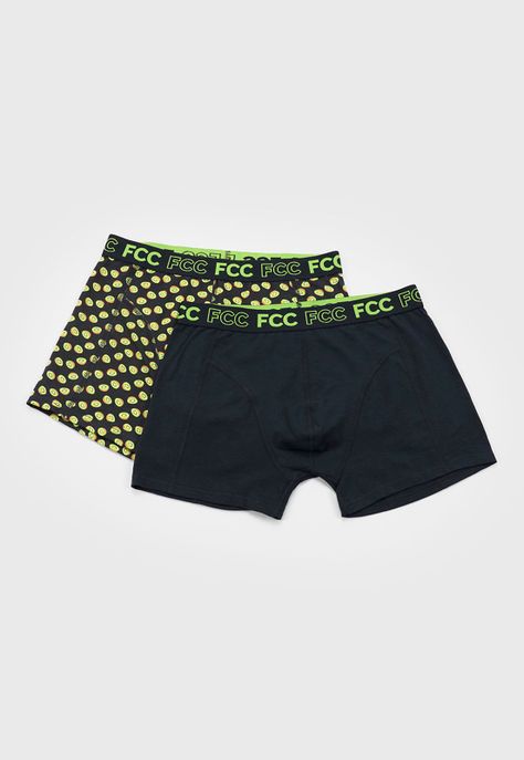 Boxer Hombre Print Bipack Negro Corona-0