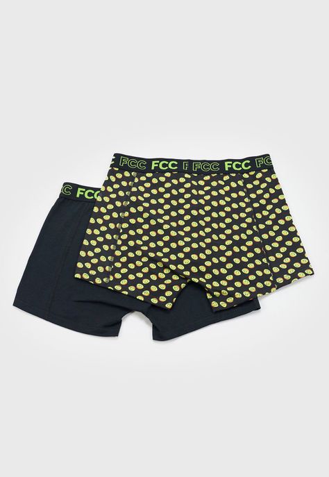Boxer Hombre Print Bipack Negro Corona-1