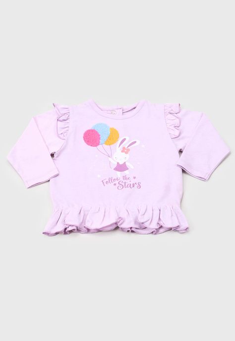 Polera Bebe Niña M/L Focal Vuelitos Lila Corona-0
