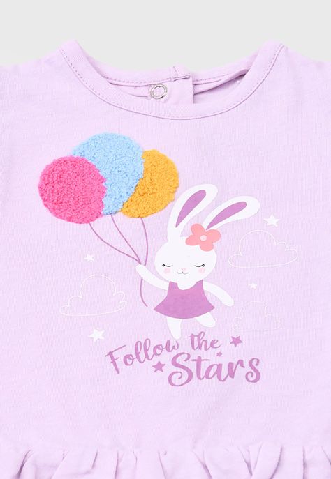Polera Bebe Niña M/L Focal Vuelitos Lila Corona-2
