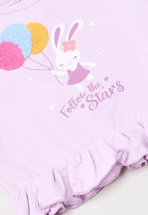 Polera Bebe Niña M/L Focal Vuelitos Lila Corona-3