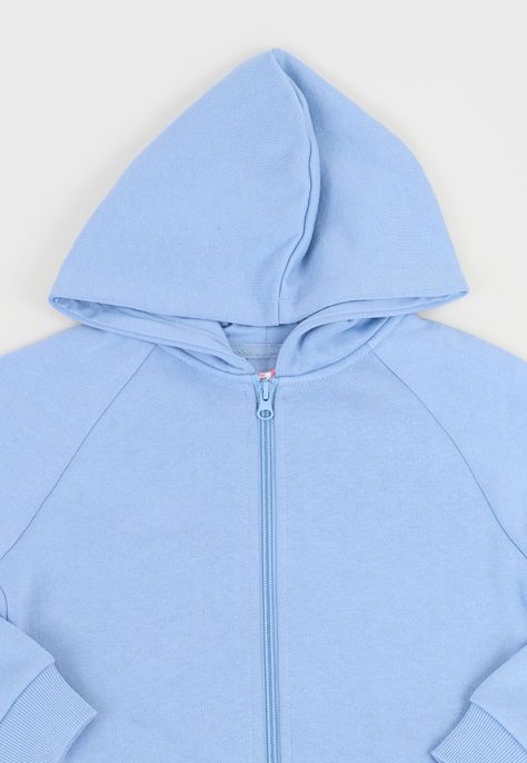 Poleron Niña Kids Full Zipper Celeste Corona-2