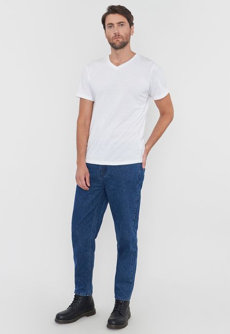 Jeans Hombre Regular Azul Oscuro Corona-0