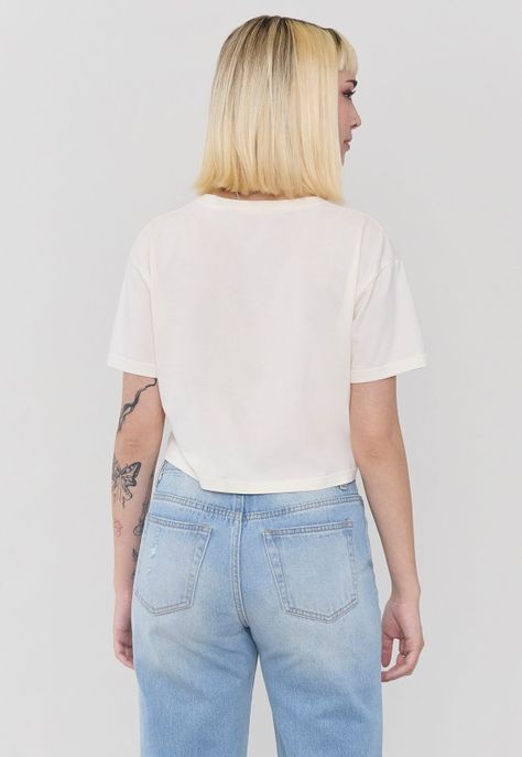 Polera Mujer Fun Crop Ecru Corona-1