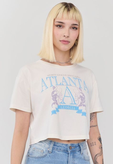 Polera Mujer Fun Crop Ecru Corona-2