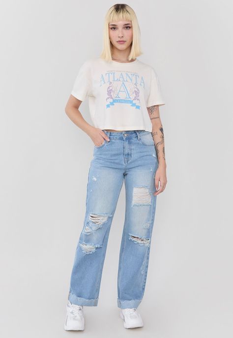 Polera Mujer Fun Crop Ecru Corona-3