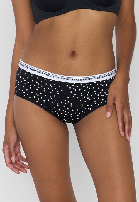 Boyshort Mujer Cotton Print Negro Corona-1