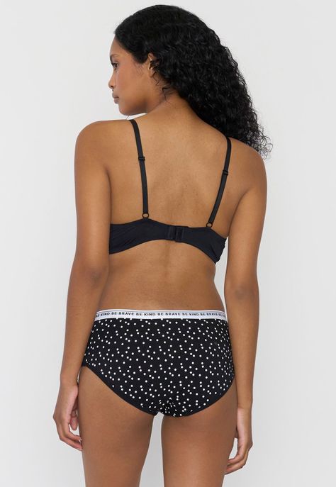 Boyshort Mujer Cotton Print Negro Corona-2
