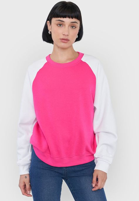 Polerón Mujer Bicolor Fucsia Corona-0