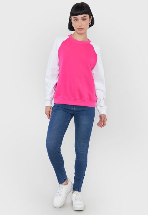 Polerón Mujer Bicolor Fucsia Corona-3