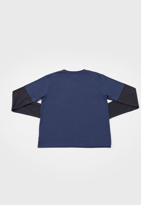 Polera Niño Teen Doble Manga Navy Corona-1