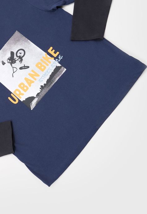 Polera Niño Teen Doble Manga Navy Corona-3