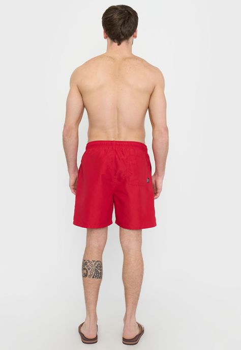 Traje de Baño Hombre Rojo Liso Corona-2