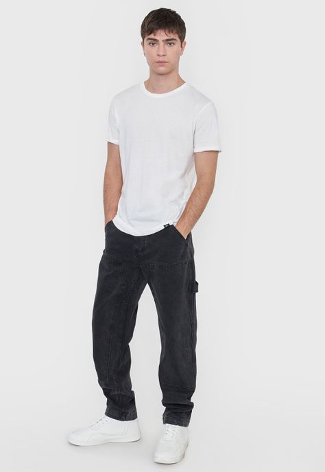 Jeans Hombre Carpenter Negro Corona-0