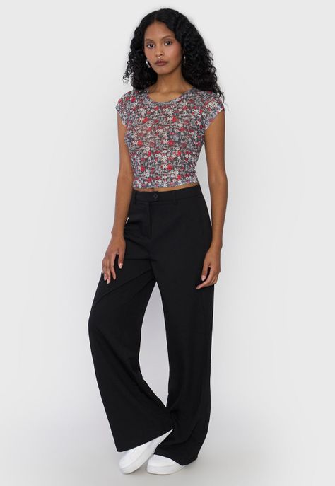 Polera Mujer Malla Manga Corta Negro Corona-3