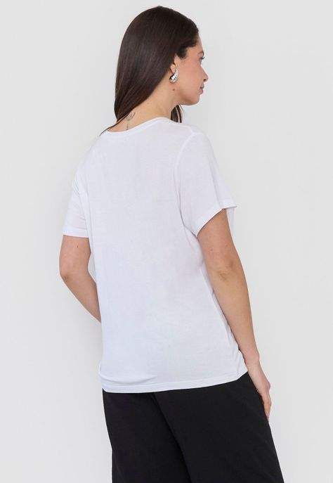 Polera Mujer Focal Print Tachas Blanco Corona-1