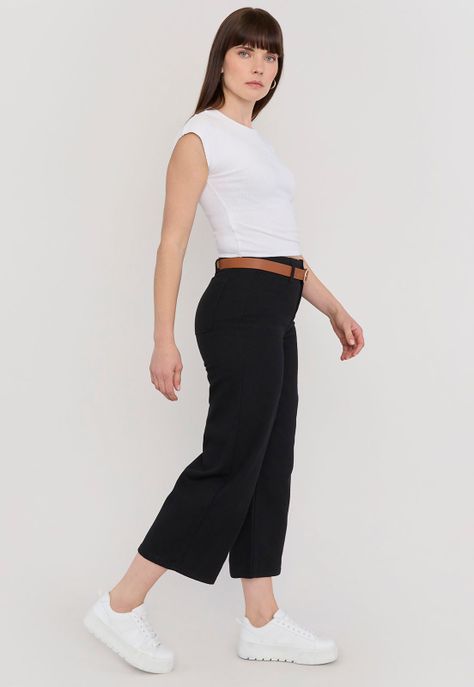 Jeans Mujer Culotte Negro Corona-3