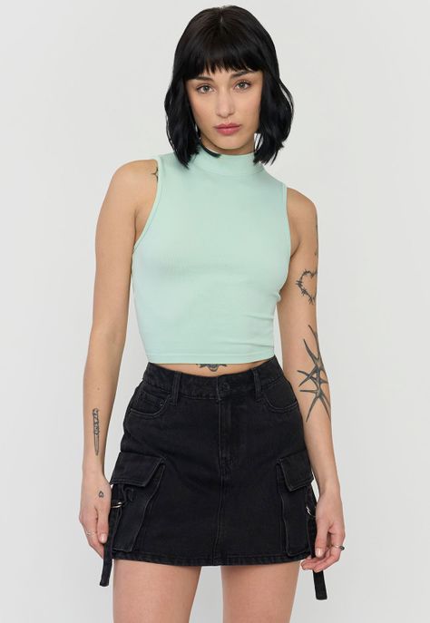 Polera Mujer Sin Mangas Celeste Corona-0